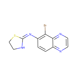 Brc1c(/N=C2\NCCS2)ccc2nccnc12 ZINC000026378026