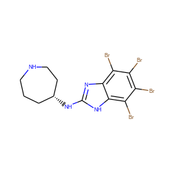 Brc1c(Br)c(Br)c2[nH]c(N[C@@H]3CCCNCC3)nc2c1Br ZINC000143593302