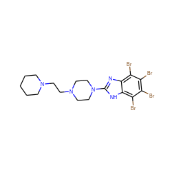 Brc1c(Br)c(Br)c2[nH]c(N3CCN(CCN4CCCCC4)CC3)nc2c1Br ZINC000164729899