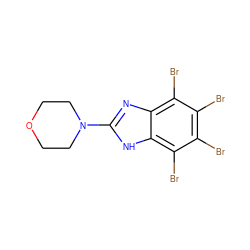 Brc1c(Br)c(Br)c2[nH]c(N3CCOCC3)nc2c1Br ZINC000117019966