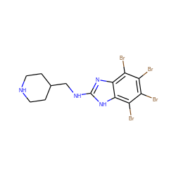 Brc1c(Br)c(Br)c2[nH]c(NCC3CCNCC3)nc2c1Br ZINC000143593090