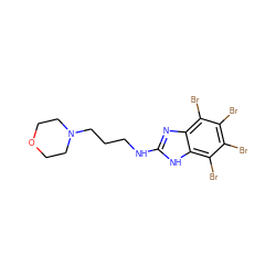 Brc1c(Br)c(Br)c2[nH]c(NCCCN3CCOCC3)nc2c1Br ZINC000143674291