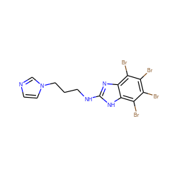 Brc1c(Br)c(Br)c2[nH]c(NCCCn3ccnc3)nc2c1Br ZINC000117195824