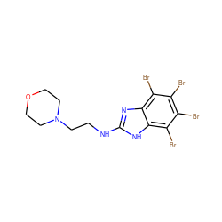 Brc1c(Br)c(Br)c2[nH]c(NCCN3CCOCC3)nc2c1Br ZINC000117208238