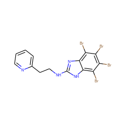 Brc1c(Br)c(Br)c2[nH]c(NCCc3ccccn3)nc2c1Br ZINC000143568784