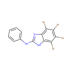 Brc1c(Br)c(Br)c2[nH]c(Nc3ccccc3)nc2c1Br ZINC000117199851