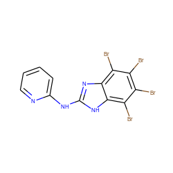 Brc1c(Br)c(Br)c2[nH]c(Nc3ccccn3)nc2c1Br ZINC000143455705