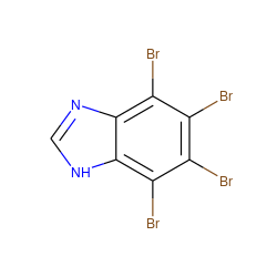 Brc1c(Br)c(Br)c2[nH]cnc2c1Br ZINC000002528524