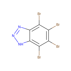 Brc1c(Br)c(Br)c2[nH]nnc2c1Br ZINC000003870968