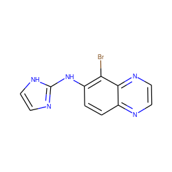 Brc1c(Nc2ncc[nH]2)ccc2nccnc12 ZINC000013760745