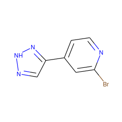 Brc1cc(-c2cn[nH]n2)ccn1 ZINC000095561210