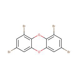 Brc1cc(Br)c2c(c1)Oc1cc(Br)cc(Br)c1O2 ZINC000013776255