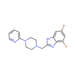 Brc1cc(Br)c2nc(CN3CCN(c4ccccn4)CC3)[nH]c2c1 ZINC000013581156