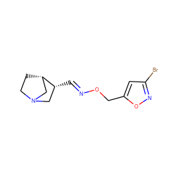 Brc1cc(CO/N=C/[C@@H]2CN3CC[C@H]2C3)on1 ZINC000049525636