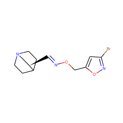 Brc1cc(CO/N=C/[C@@H]2CN3CCC2CC3)on1 ZINC000026727690