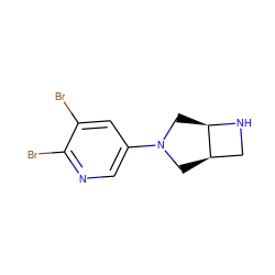 Brc1cc(N2C[C@@H]3CN[C@@H]3C2)cnc1Br ZINC000028866082