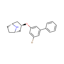 Brc1cc(O[C@H]2C[C@@H]3CC[C@H](C2)N3)cc(-c2ccccc2)c1 ZINC000101387206