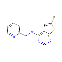 Brc1cc2c(NCc3ccccn3)ncnc2s1 ZINC000299861416