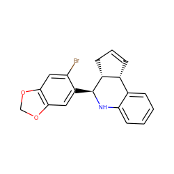 Brc1cc2c(cc1[C@@H]1Nc3ccccc3[C@H]3C=CC[C@H]31)OCO2 ZINC000000871833