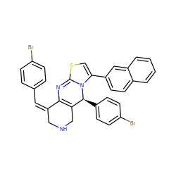 Brc1ccc(/C=C2/CNCC3=C2N=C2SC=C(c4ccc5ccccc5c4)N2[C@H]3c2ccc(Br)cc2)cc1 ZINC001772649097