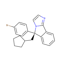 Brc1ccc([C@@]2(CC3CCCC3)c3ccccc3-c3nccn32)cc1 ZINC000072112285