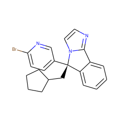 Brc1ccc([C@@]2(CC3CCCC3)c3ccccc3-c3nccn32)cn1 ZINC000072109198