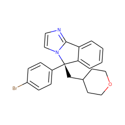 Brc1ccc([C@@]2(CC3CCOCC3)c3ccccc3-c3nccn32)cc1 ZINC000072112287