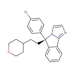 Brc1ccc([C@@]2(CCC3CCOCC3)c3ccccc3-c3nccn32)cc1 ZINC000072110951