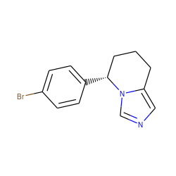 Brc1ccc([C@@H]2CCCc3cncn32)cc1 ZINC000013820292