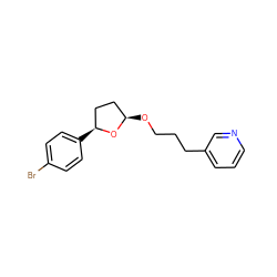 Brc1ccc([C@H]2CC[C@@H](OCCCc3cccnc3)O2)cc1 ZINC000029311418