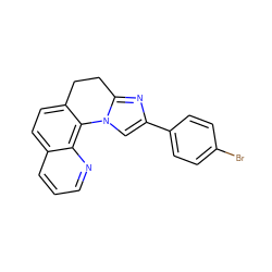 Brc1ccc(-c2cn3c(n2)CCc2ccc4cccnc4c2-3)cc1 ZINC000012523733