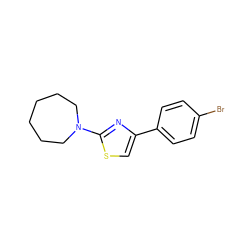 Brc1ccc(-c2csc(N3CCCCCC3)n2)cc1 ZINC000000365901