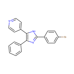 Brc1ccc(-c2nc(-c3ccccc3)c(-c3ccncc3)[nH]2)cc1 ZINC000026575170