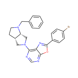 Brc1ccc(-c2nc3c(N4C[C@@H]5CCN(Cc6ccccc6)[C@@H]5C4)ncnc3o2)cc1 ZINC000028111018