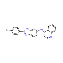 Brc1ccc(-c2nc3ccc(Nc4ccnc5ccccc45)cc3[nH]2)cc1 ZINC000299826083