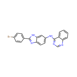 Brc1ccc(-c2nc3ccc(Nc4ncnc5ccccc45)cc3[nH]2)cc1 ZINC000299827803