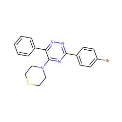 Brc1ccc(-c2nnc(-c3ccccc3)c(N3CCSCC3)n2)cc1 ZINC000000721181