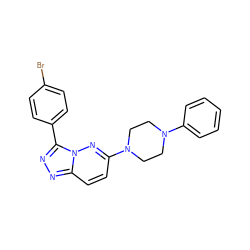 Brc1ccc(-c2nnc3ccc(N4CCN(c5ccccc5)CC4)nn23)cc1 ZINC000001170352