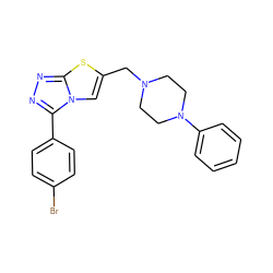 Brc1ccc(-c2nnc3sc(CN4CCN(c5ccccc5)CC4)cn23)cc1 ZINC000057005048