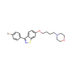 Brc1ccc(-c2nsc3cc(OCCCCN4CCOCC4)ccc23)cc1 ZINC000040420993