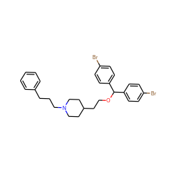 Brc1ccc(C(OCCC2CCN(CCCc3ccccc3)CC2)c2ccc(Br)cc2)cc1 ZINC000027865198