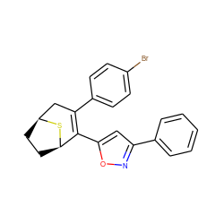 Brc1ccc(C2=C(c3cc(-c4ccccc4)no3)[C@H]3CC[C@@H](C2)S3)cc1 ZINC000066111697