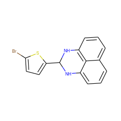 Brc1ccc(C2Nc3cccc4cccc(c34)N2)s1 ZINC000000232261