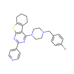 Brc1ccc(CN2CCN(c3nc(-c4ccncc4)nc4sc5c(c34)CCCC5)CC2)cc1 ZINC000223691077