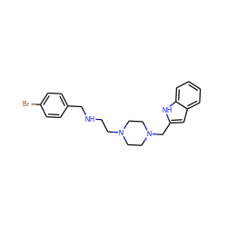 Brc1ccc(CNCCN2CCN(Cc3cc4ccccc4[nH]3)CC2)cc1 ZINC000473135559