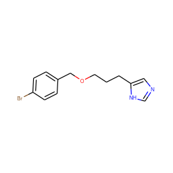 Brc1ccc(COCCCc2cnc[nH]2)cc1 ZINC000008699907