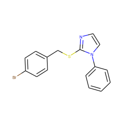 Brc1ccc(CSc2nccn2-c2ccccc2)cc1 ZINC000001389977