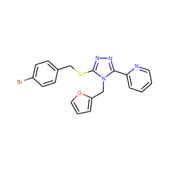 Brc1ccc(CSc2nnc(-c3ccccn3)n2Cc2ccco2)cc1 ZINC000002396108