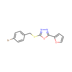 Brc1ccc(CSc2nnc(-c3ccco3)o2)cc1 ZINC000000063859