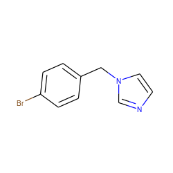 Brc1ccc(Cn2ccnc2)cc1 ZINC000004810192